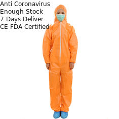 Pp / Sms / Sf ทิ้งส้ม Coveralls สำหรับการดูแลสุขภาพตัวอย่างฟรีที่มีอยู่